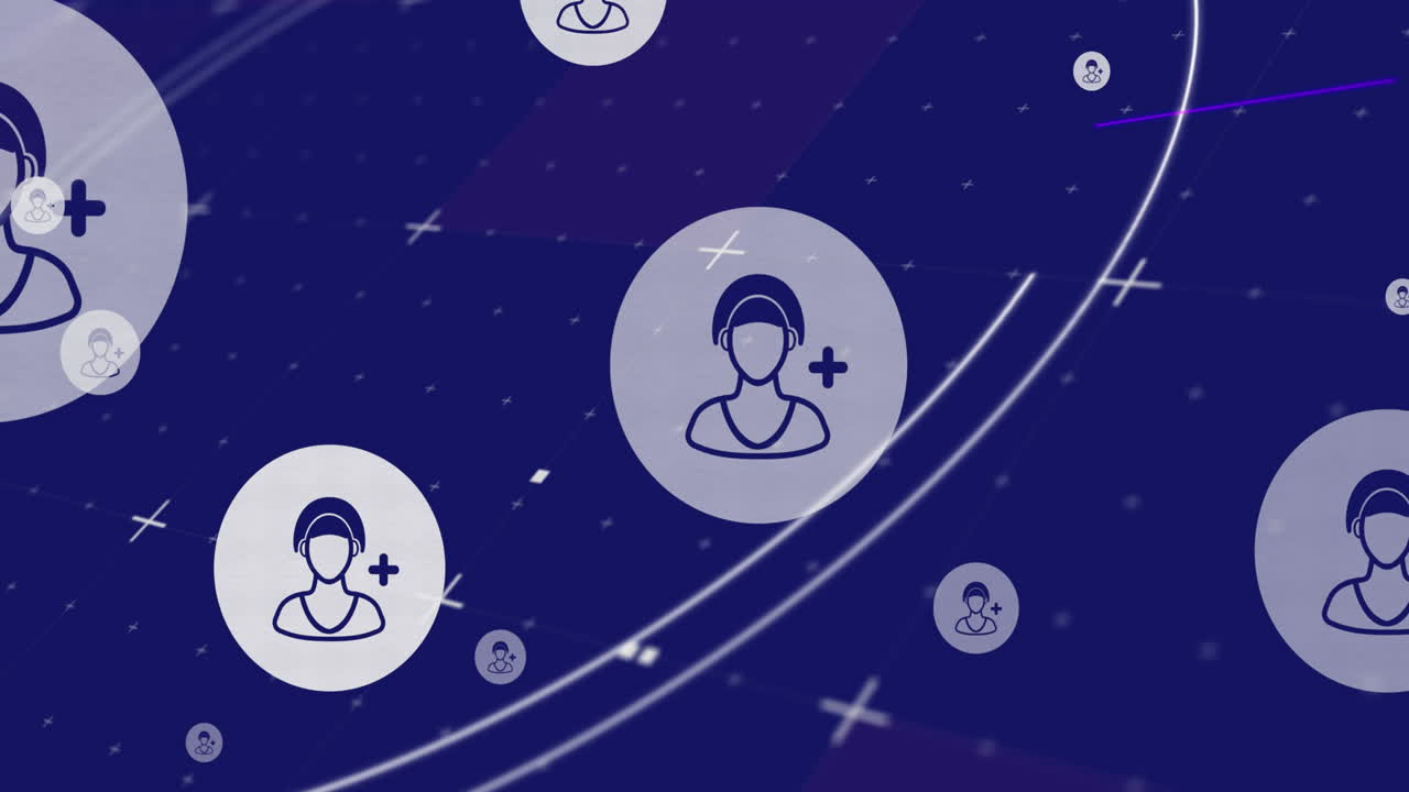 animación de iconos de medios sobre el escaneo de alcance