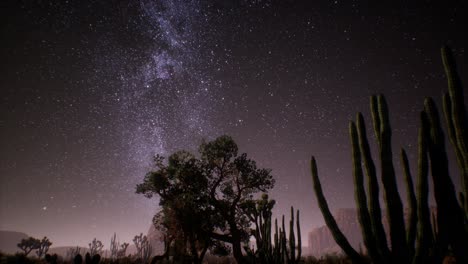 la vía láctea sobre el desierto de utah, ee.uu.