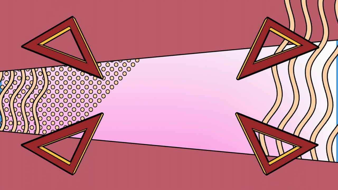 Animation of shapes on pink background