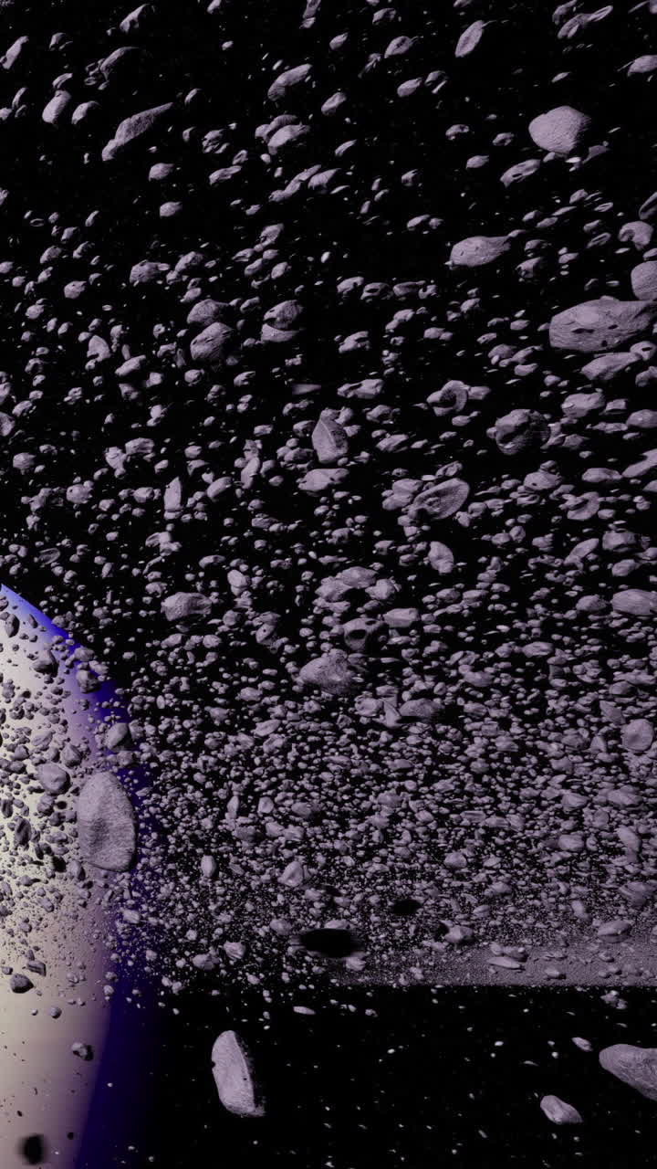 Un campo di asteroidi mozzafiato si muove attraverso la tela oscura dello spazio.