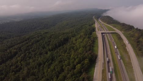 rarity mountain road by the mountains of tennessee -aerial