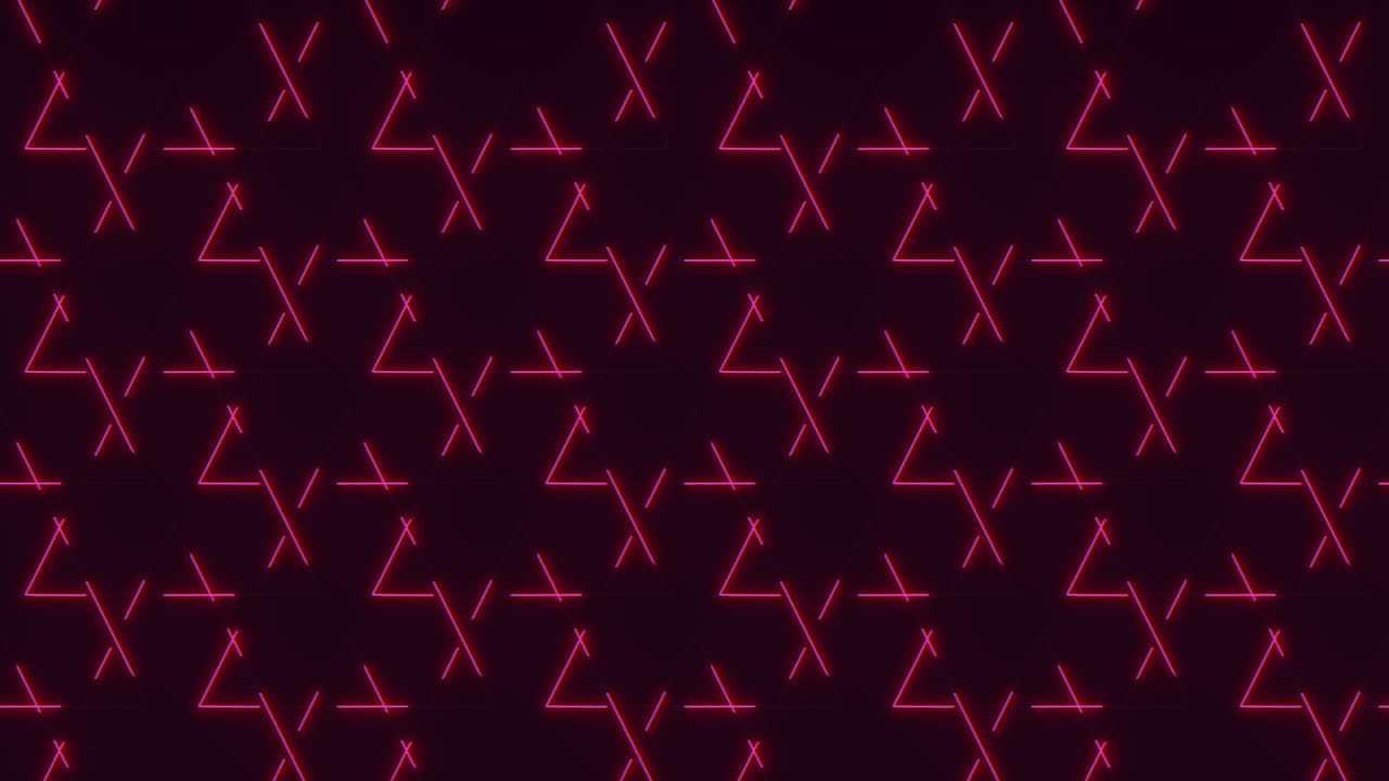 Vibrant red neon zigzag pattern with diamond shape