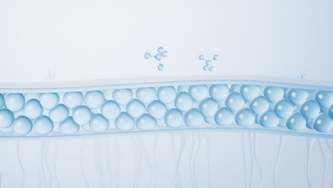 skin cell background with cosmetics molecules, 3d rendering.