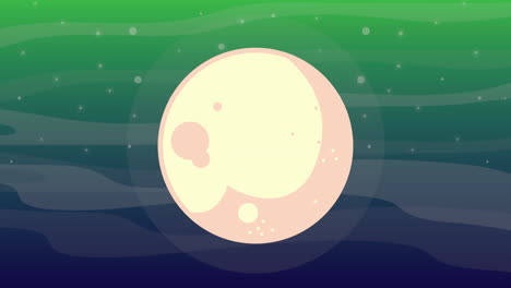 witch flying on a broom at night