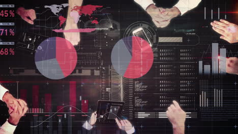 procesamiento de datos en fondo negro
