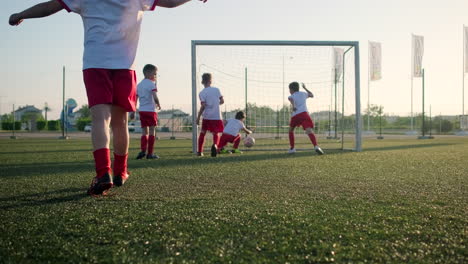 young soccer players in action