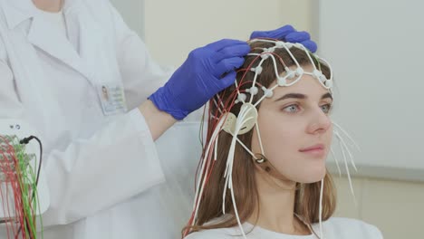 patient brain testing using encephalography at medical center