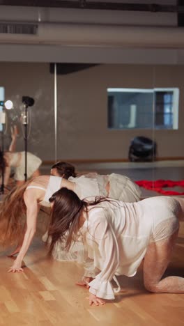 female dancers in a dance studio
