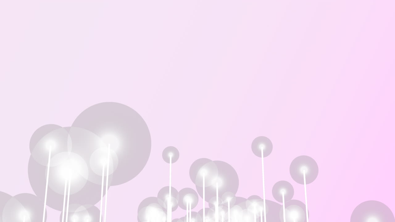 Playful Bouncing bubble graph chart on pink pastel background with copy space