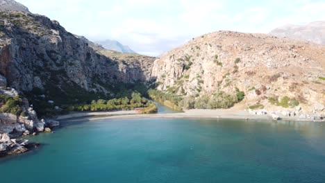 Playa-Preveli,-También-Conocida-Como-Palm-Beach:-Isla-De-Creta,-Grecia---Costa-Sur