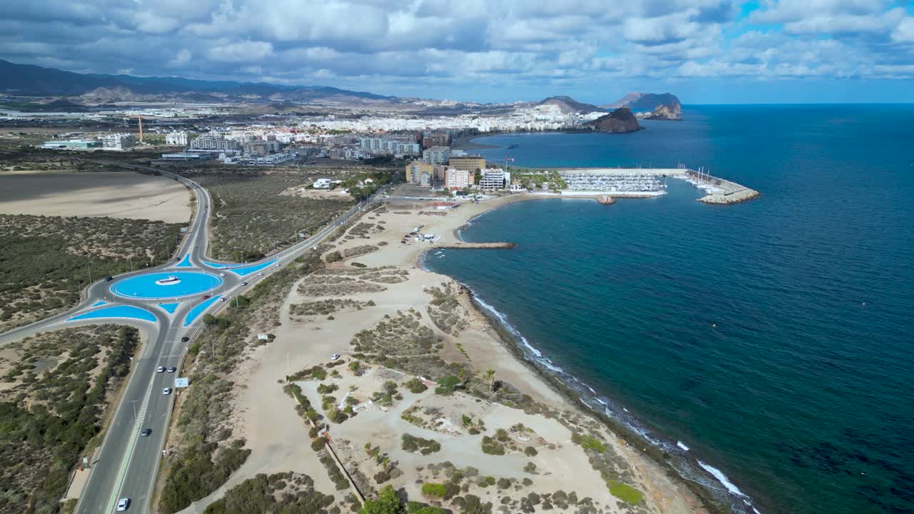Spanish Landmark Roundabout, Sundial Shape, Highway Architecture, Aerial