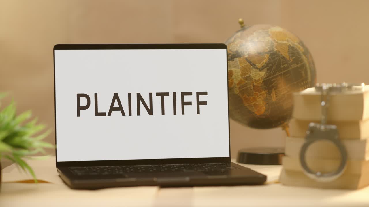 PLAINTIFF DISPLAYED IN LEGAL LAPTOP SCREEN