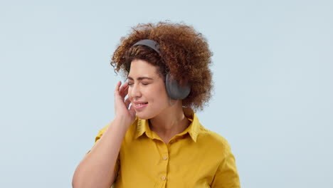 Dance,-headphones-and-happy-woman-listening-to