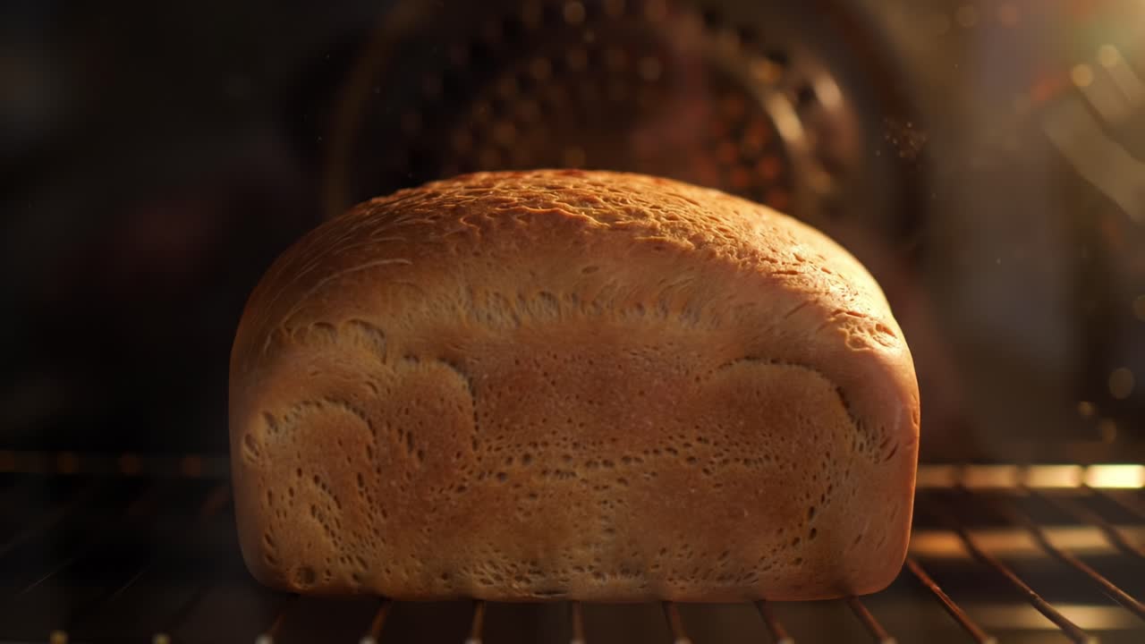 Freshly Baked Bread Baking in the Oven: A Deliciously Golden Loaf Rising and Preparing to Be Enjoyed by Everyone in the Kitchen