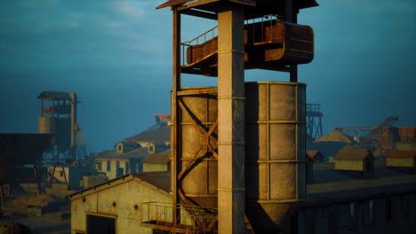 panorama of old black coal mine