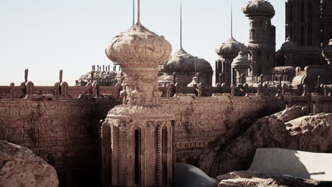ruinas de un castillo de piedra en el desierto