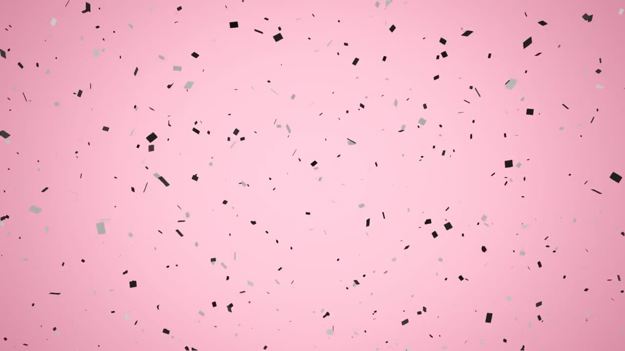 Animazione di un documento antico in fiamme sopra coriandoli che cadono su sfondo rosa