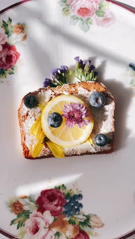 floral decorated toast