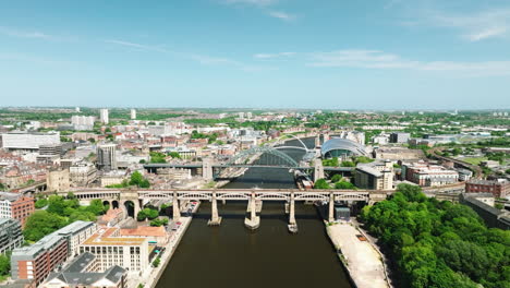 4k aerial of newcastle upon tyne