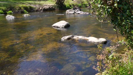 fresh water flowing down the river teign in dartmoor national park