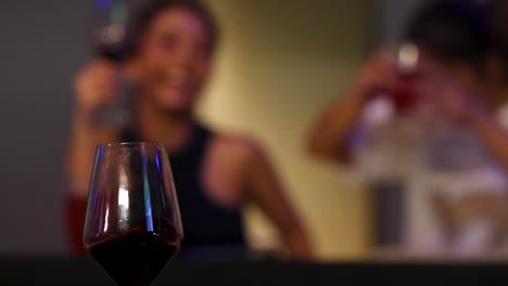 friends celebrating with wine