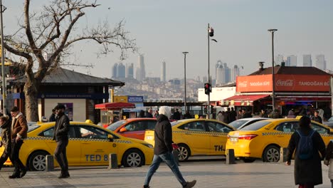 busy street scene in istanbul, turkey