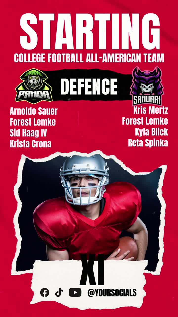 Starting College Football All-American Team Defence Announcement