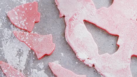 Raw-cookie-dough-with-christmas-tree-shaped-hole-4k