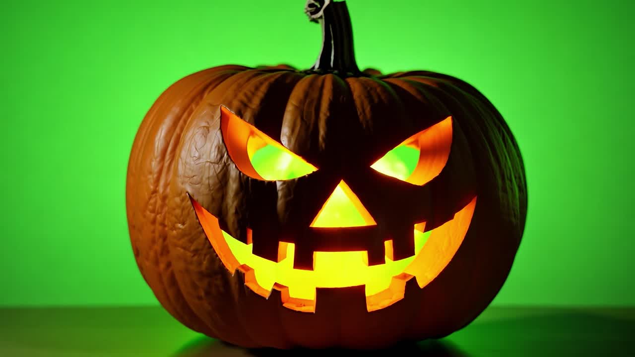 una linterna con una sonrisa aterradora y ojos brillantes.