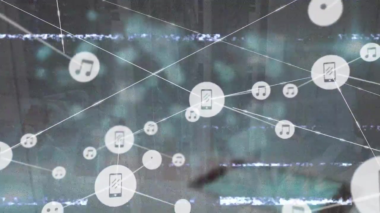 Animation of network of connections over data processing