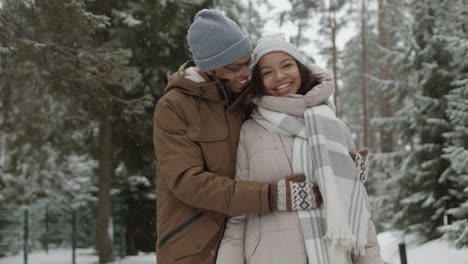 couple enjoying a snowy day