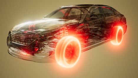 ruedas de coche brillando en el coche