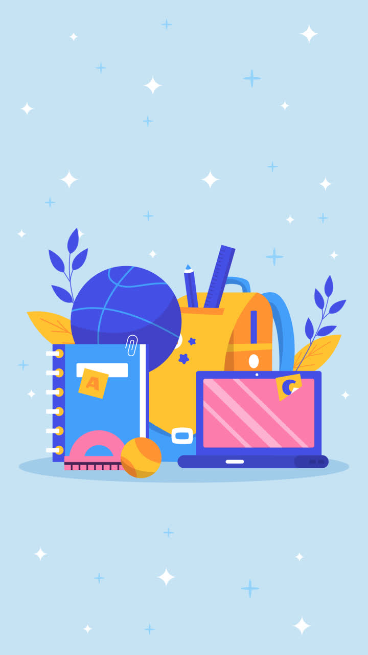 Motion Graphic of Flat illustration for back to school season