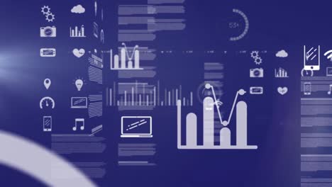 animation of digital interface over blue background