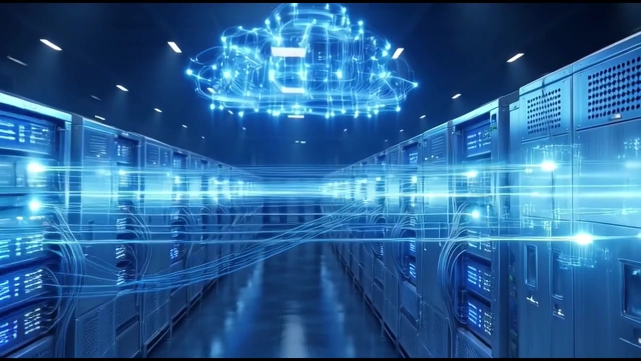 Digital Data Flow in Modern Server Room Cloud Computing