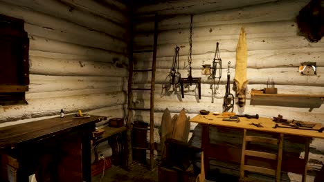 gunsmith's table and tools on the american frontier