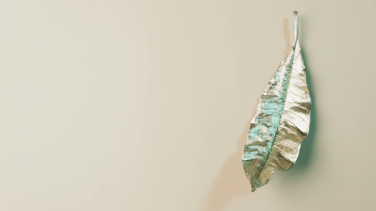 video de la hoja metálica de otoño de halloween con espacio de copia en fondo verde