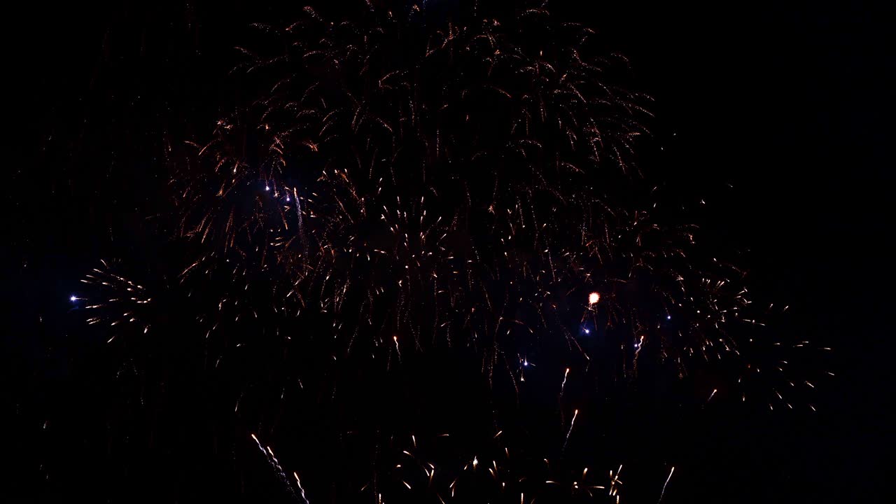 Beautiful colourful fire work display at night for celebration in festival