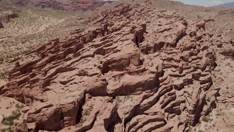 detail of a rock formation on cafayate valley on a beautiful sunny day