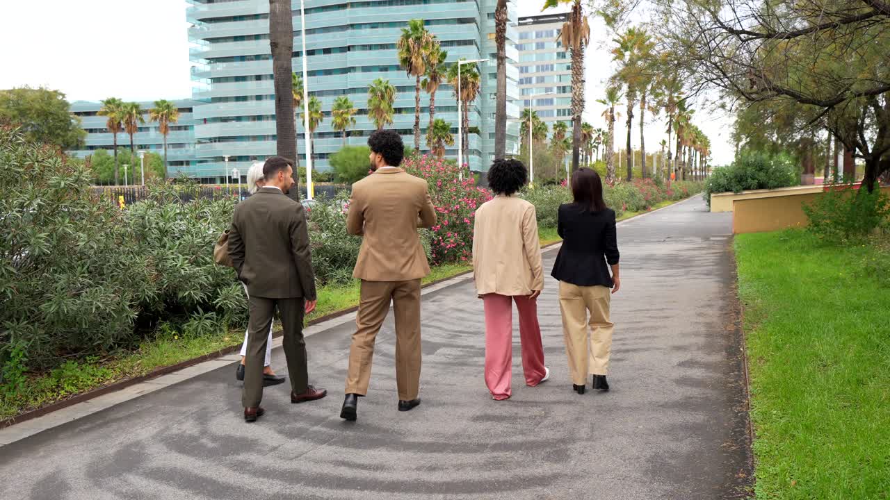 Group of people walking outdoors