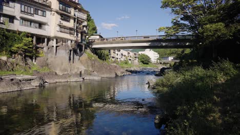 river running through gujo hachiman in gifu prefecture japan