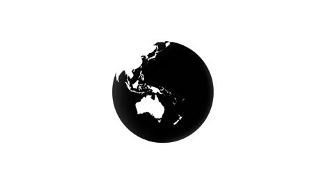 bucle de animación de globo giratorio en blanco y negro - 4k