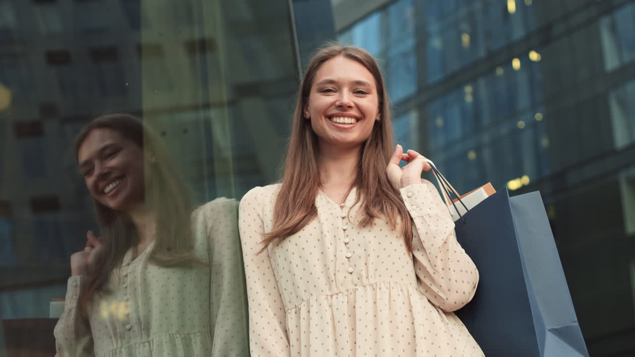 Leaning on Glass Showcase after Shopping