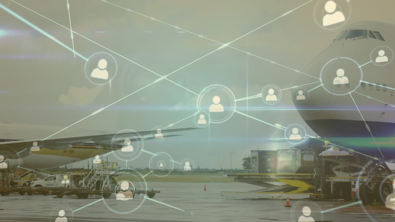 평면에 대한 연결 네트워크의 애니메이션