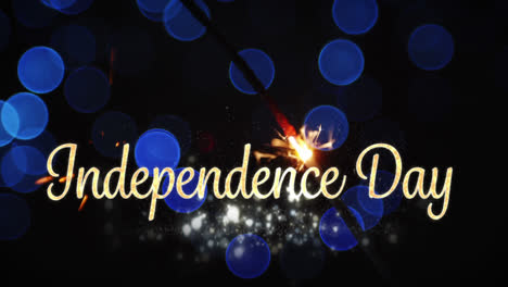 independence day text and a sparkle for fourth of july.