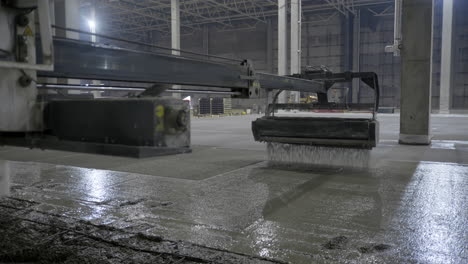 pouring concrete floor in a large industrial facility