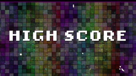 Animation of the words High Score written in white pixelated letters