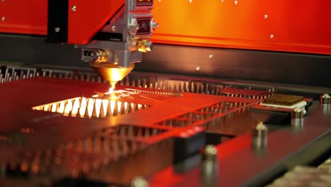 CNC-Laser-cutting-of-metal,-modern-industrial-technology.