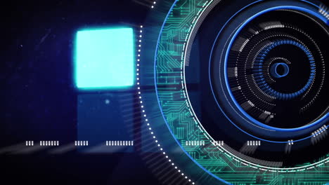 animation of data loading ring over scope scanning