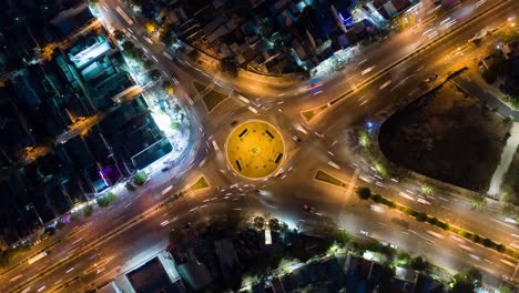 roundabout at night hyperlapse